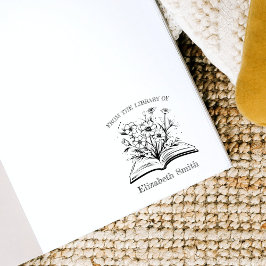 Carimbo De Borracha Livro Elegante Personalizado Da Biblioteca De