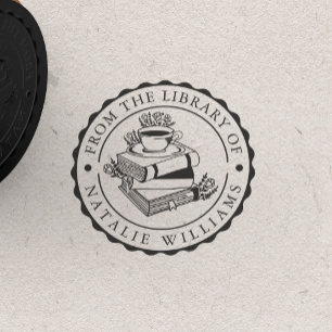Carimbo De Borracha Livro Floral Coffee Mug da Biblioteca de