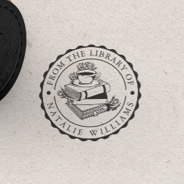 Carimbo De Borracha Livro Floral Coffee Mug da Biblioteca de