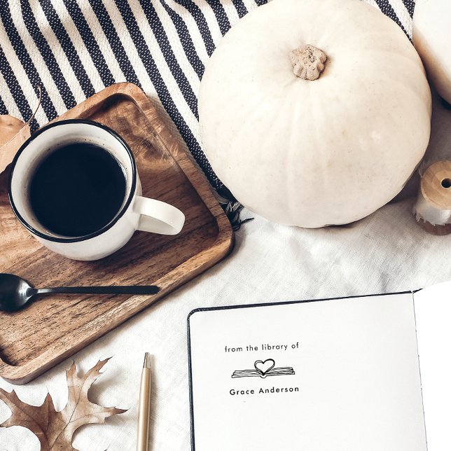 Carimbo De Borracha Livro Mínimo Retirado À Mão Da Biblioteca De (Criador carregado)