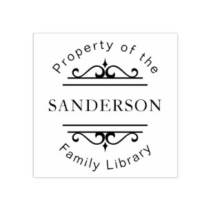 Carimbo De Borracha Livro Personalizado da Biblioteca da Família de or