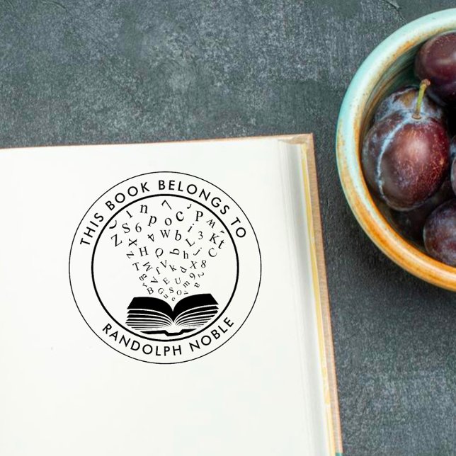 Carimbo De Borracha Livro Personalizado Da Biblioteca De Cartas (Criador carregado)