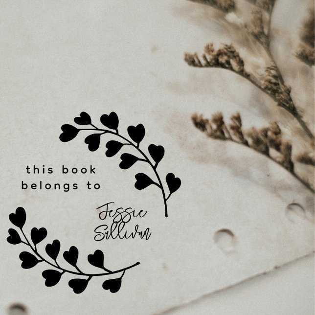 Carimbo De Borracha Livro Personalizado da Terra Botânica da Caligrafi (Criador carregado)