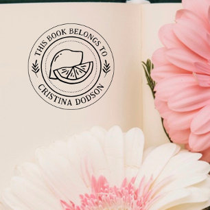 Carimbo De Borracha Livro Personalizado Simples Limão à Mão