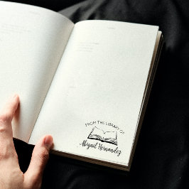 Carimbo De Borracha Livro Simples Da Biblioteca De