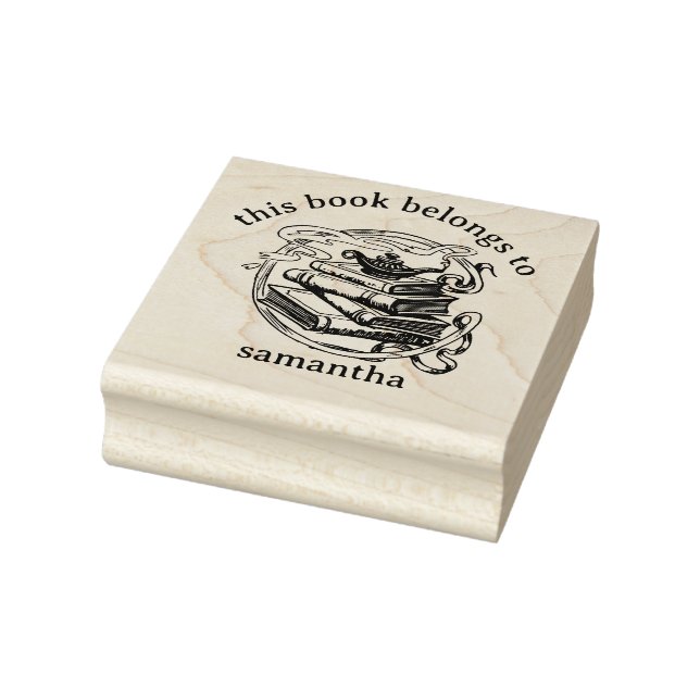 Carimbo De Borracha Livros com Lâmpada Genie Este Livro Pertence a (Carimbo)