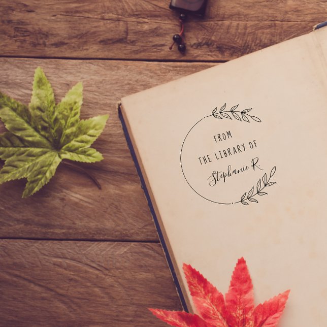 Carimbo De Borracha Livros de Biblioteca Personalizada Elegante da Rou (Criador carregado)