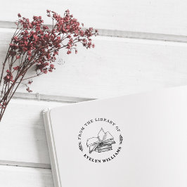 Carimbo De Borracha Livros De Vintage Redondos Personalizados Da Bibli