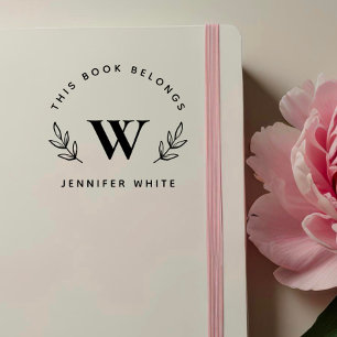 Carimbo De Borracha Livros Elegantes E Botânicos "Da Biblioteca De