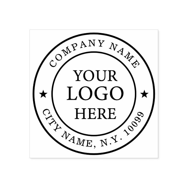 Carimbo De Borracha Logo d'entreprise Simple Élégant (Impressão)