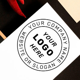 Carimbo De Borracha Logotipo comercial | Sítio Web Circular e Nome da 