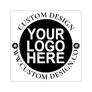 Carimbo De Borracha Logotipo da sua empresa personalizado redondo