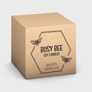 Carimbo De Borracha Logotipo de abelha Elegante Honeycomb para grande