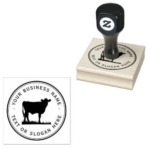 Carimbo De Borracha Logotipo de empresa personalizado da vaca Grande