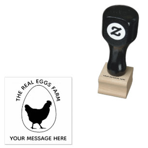 Carimbo De Borracha Logotipo de Fazenda Avícola de Ovos de Galinha Per