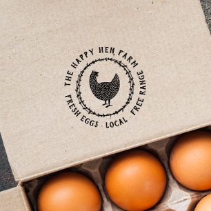 Carimbo De Borracha Logotipo de frango desenhado na faixa inferior