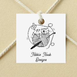 Carimbo De Borracha Logotipo de Gato de Corte (Crochet Crafter Cute) p