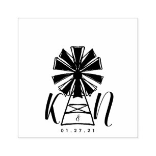 Carimbo De Borracha Logotipo de Moinho de Vento de Casa de Campo Casam