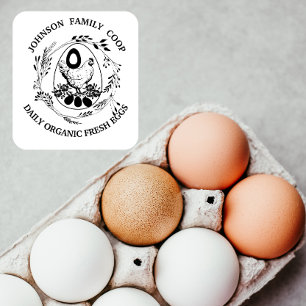 Carimbo De Borracha Logotipo de Ovos Frescos Orgânicos da Fazenda de G