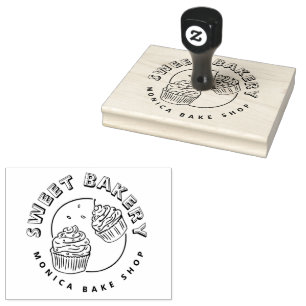 Carimbo De Borracha Logotipo de Padaria Doce Vintage