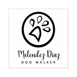 Carimbo De Borracha Logotipo de passeador de cães moderno com impressã