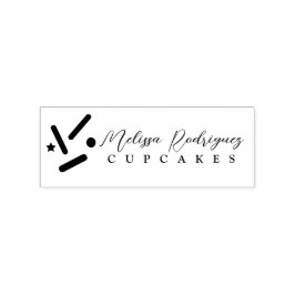 Carimbo De Borracha Logotipo de Script de Padaria de Bolo de Cupcake c