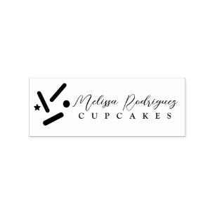 Carimbo De Borracha Logotipo de Script de Padaria de Bolo de Cupcake S