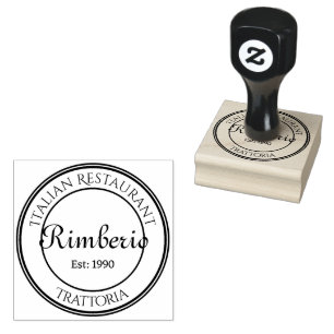 Carimbo De Borracha Logotipo de Selo Profissional de Círculo Preto e B