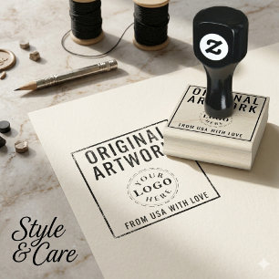 Carimbo De Borracha Logotipo de Texto de Arte Original Personalizado e