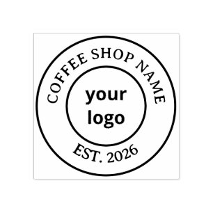 Carimbo De Borracha Logotipo de xícara de loja de café especializado m