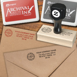 Carimbo De Borracha Logotipo do Endereço de Devolução Comercial