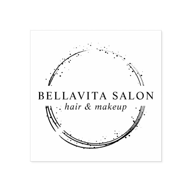 Carimbo De Borracha Logotipo do Salão em Círculo abstrato (Impressão)