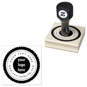 Carimbo De Borracha Logotipo e texto personalizados da empresa moderna