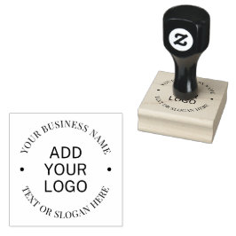 Carimbo De Borracha Logotipo Empresarial Redondo Moderno Personalizado