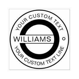 Carimbo De Borracha Logotipo Redondo Clássico Nome da Família