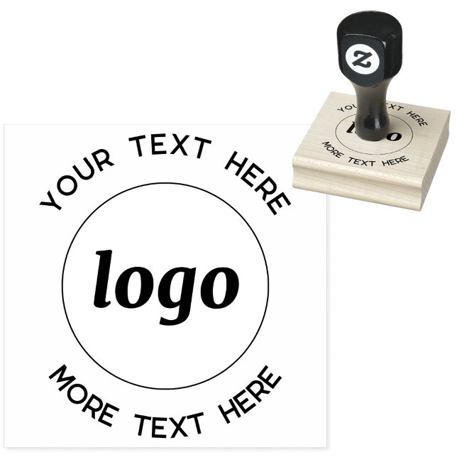 Carimbo De Borracha Logotipo Simples Com Empresa De Texto (Simple logo with custom text business branding promotional rubber stamp)