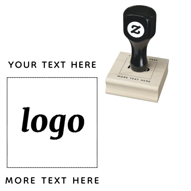 Carimbo De Borracha Logotipo Simples Com Empresa De Texto (Simple logo with custom text business branding promotional rubber stamp with optional handle)