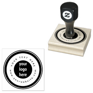 Carimbo De Borracha Logotipo & Texto Empresarial Moderno Simples Perso