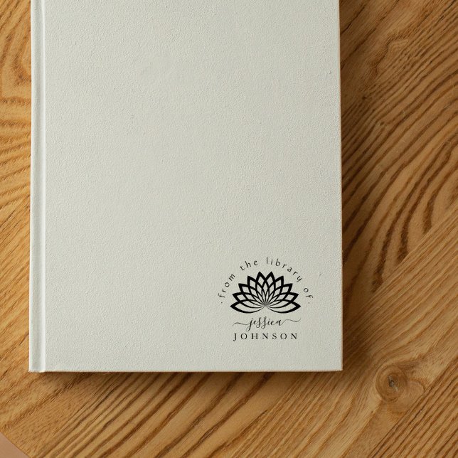 Carimbo De Borracha Lotus Flower Na moda Da Biblioteca Do Livro (Criador carregado)