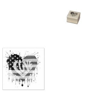 Carimbo De Borracha Love American Flag