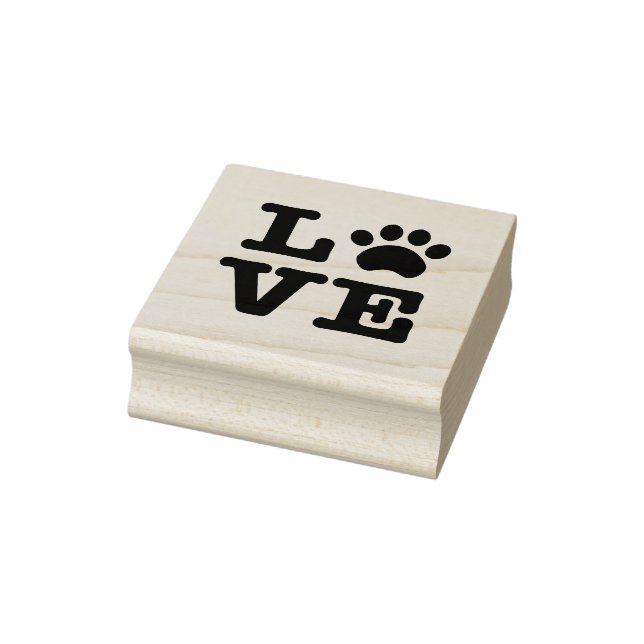 Carimbo De Borracha Love Paw Print Wood Stamp (Carimbo)