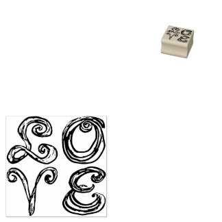 Carimbo De Borracha LOVE Word Art Fabric Font Red Letters 