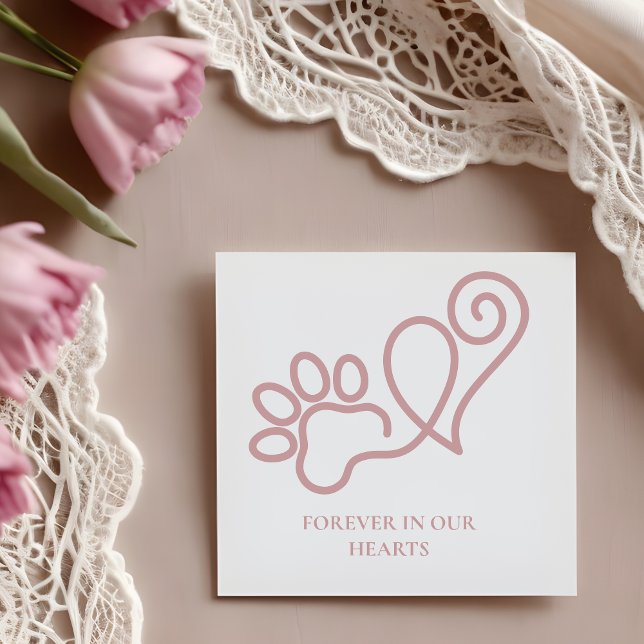 Carimbo De Borracha Loving Memorial Pet Paw Print & Heart Together (Loving Memorial Pet Paw Print & Heart Together Rubber Stamp. )