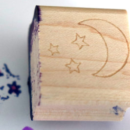 Carimbo De Borracha Lua e Estrelas