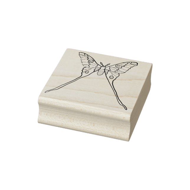 Carimbo De Borracha Luna Moth Yellow Orange Witchy Magical Insect (Carimbo)