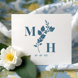 Carimbo De Borracha Luxurious Botanical Embellishment Wedding Initials