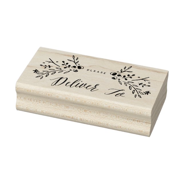 Carimbo De Borracha Madeira de aquarela, por favor, entregue para (Carimbo)