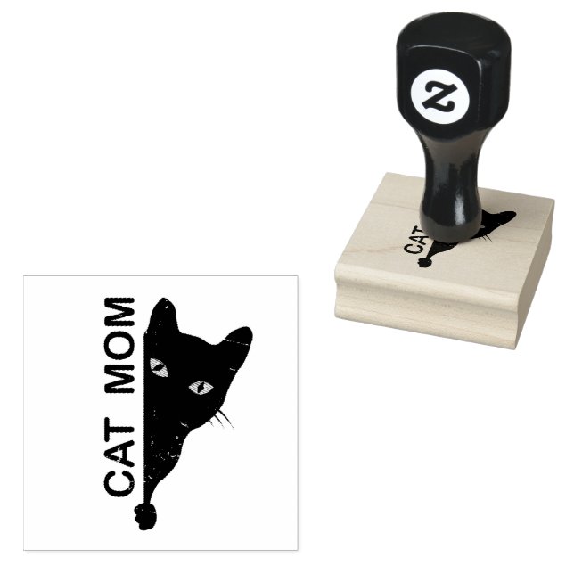 Carimbo De Borracha Mãe de Gato Negro Bonito (Carimbado)