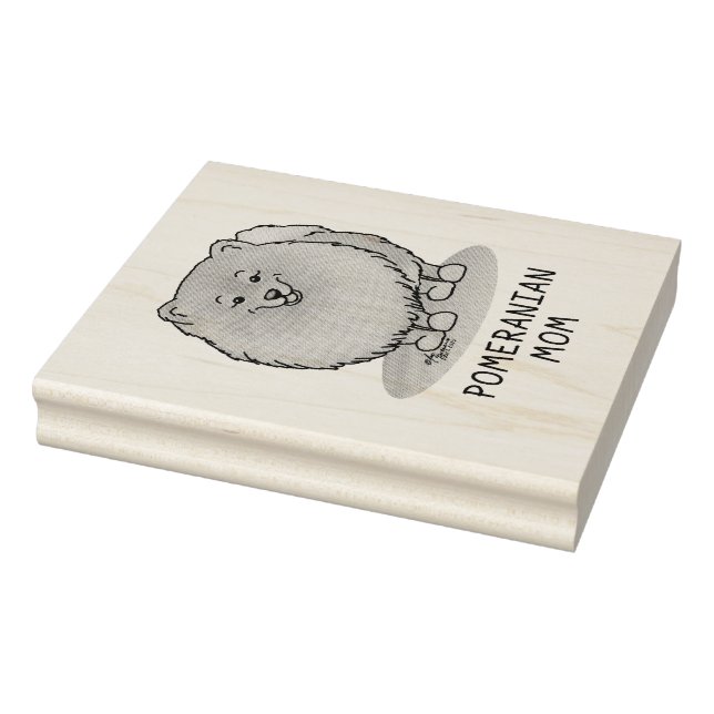 Carimbo De Borracha Mãe Pomeraniana Pom Mãe (Vermelho laranja) Cachorr (Carimbo)