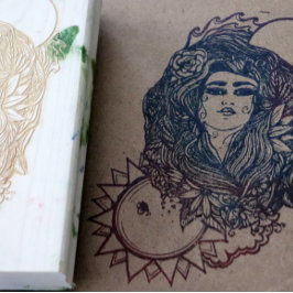 Carimbo De Borracha Mãe Terra a Deusa do Mundo Tarot